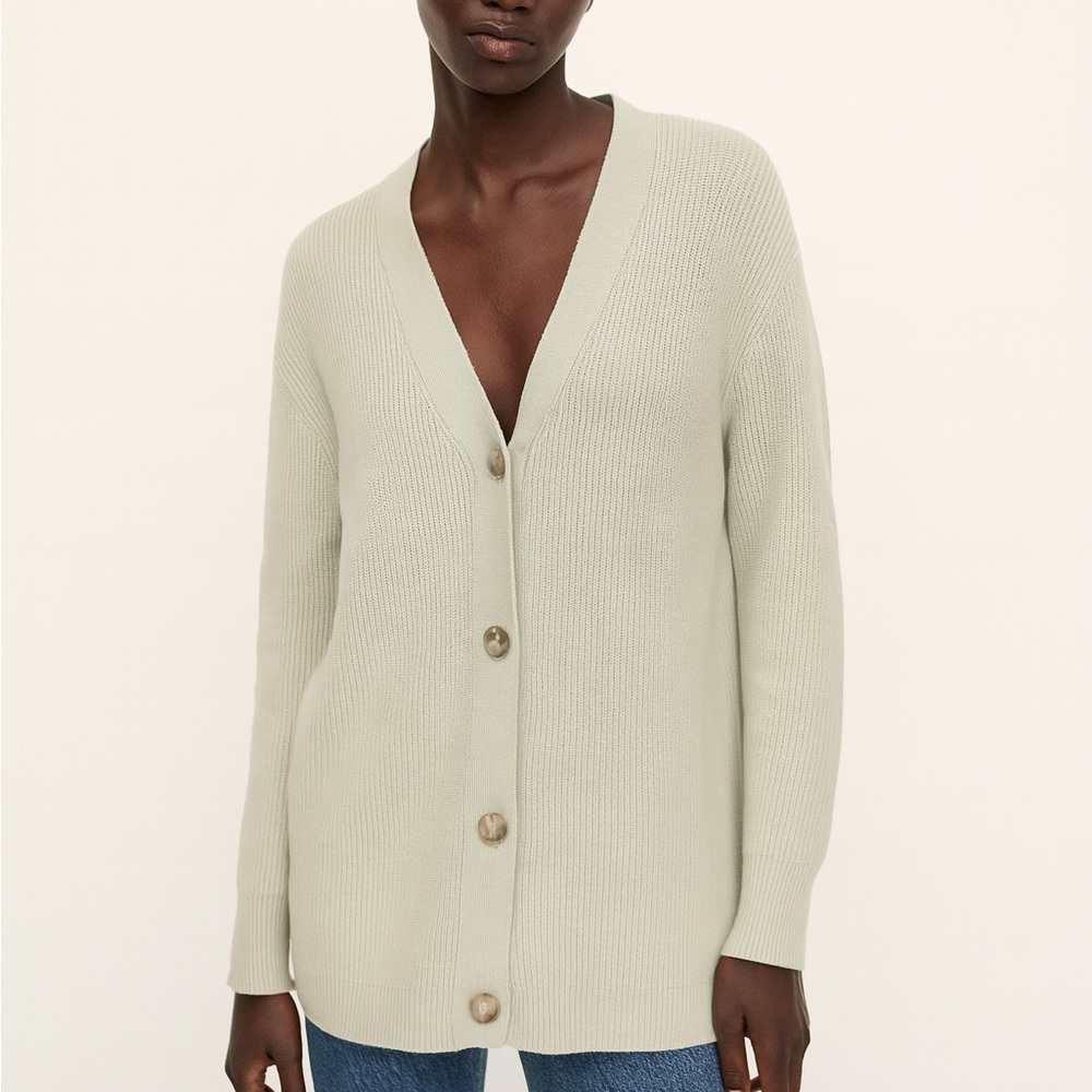 Tahari Sage Green Button-Up Women's Knit Cardigan Size M
